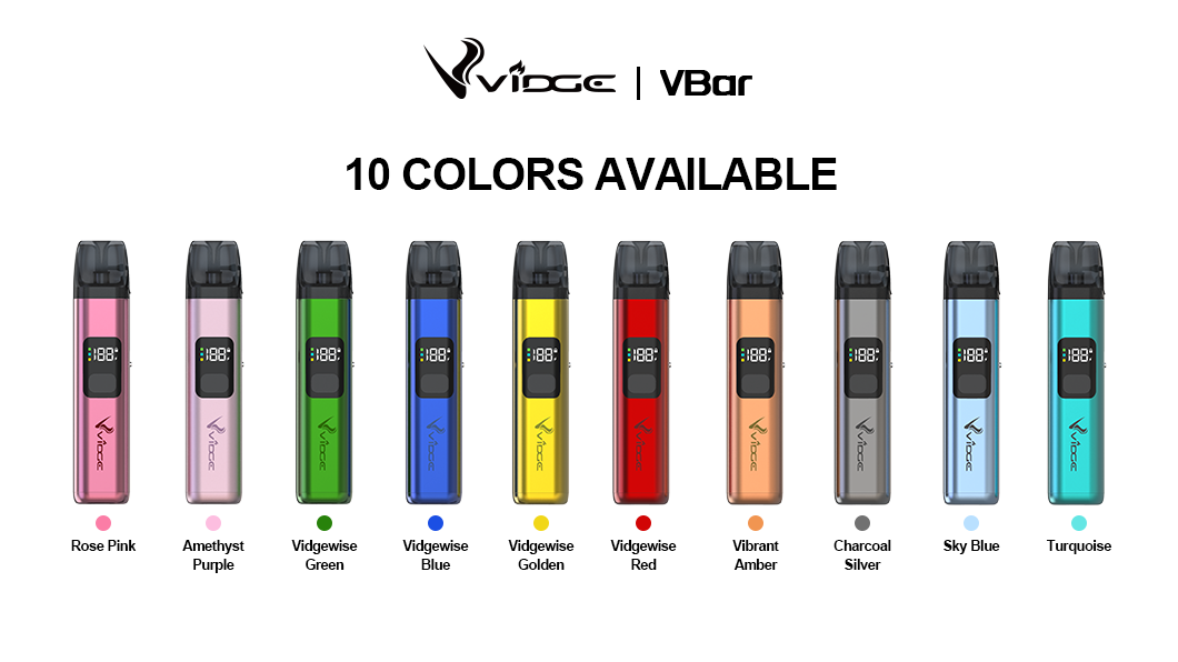Vbar comes in ten colors and custom flavors
